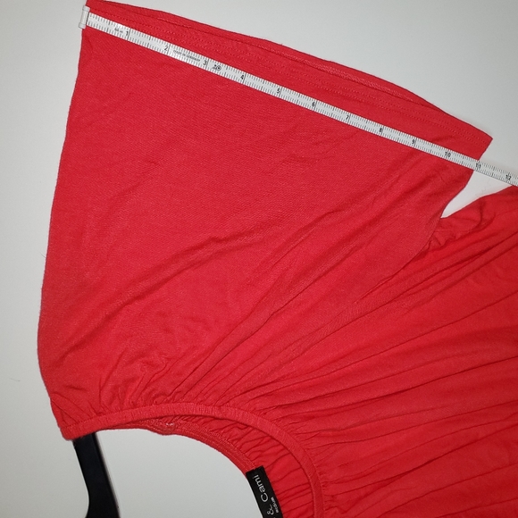 Kim & Cami Flowy Melon Tie Front Top - Picture 6 of 8